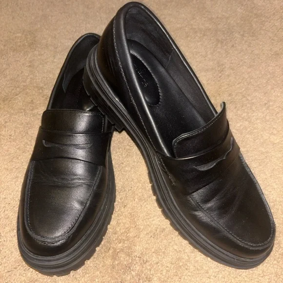 Quince Black Leather Lug Sole Loafers - Women’s Sz 8 EUC - Picture 8 of 9